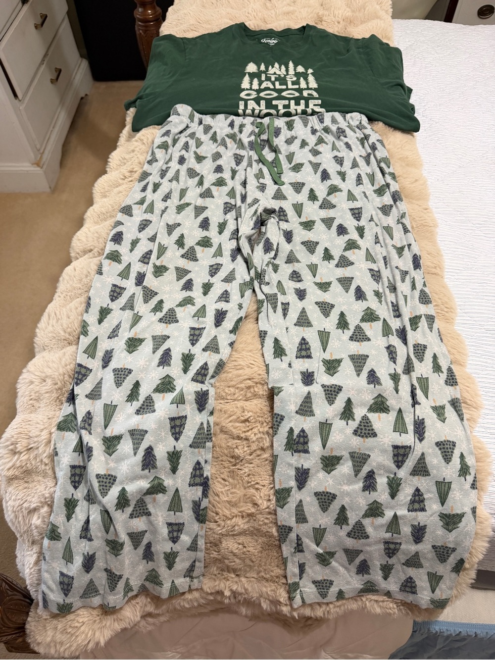 LC Lauren Conrad Green and Gray Sleep Pants with Universal Thread T Shirt